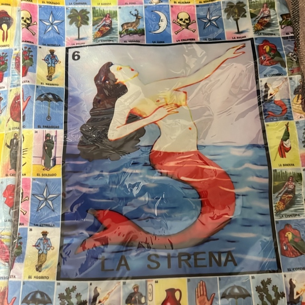 La Sirena, Mexican Loteria Tote Bag, Button closure